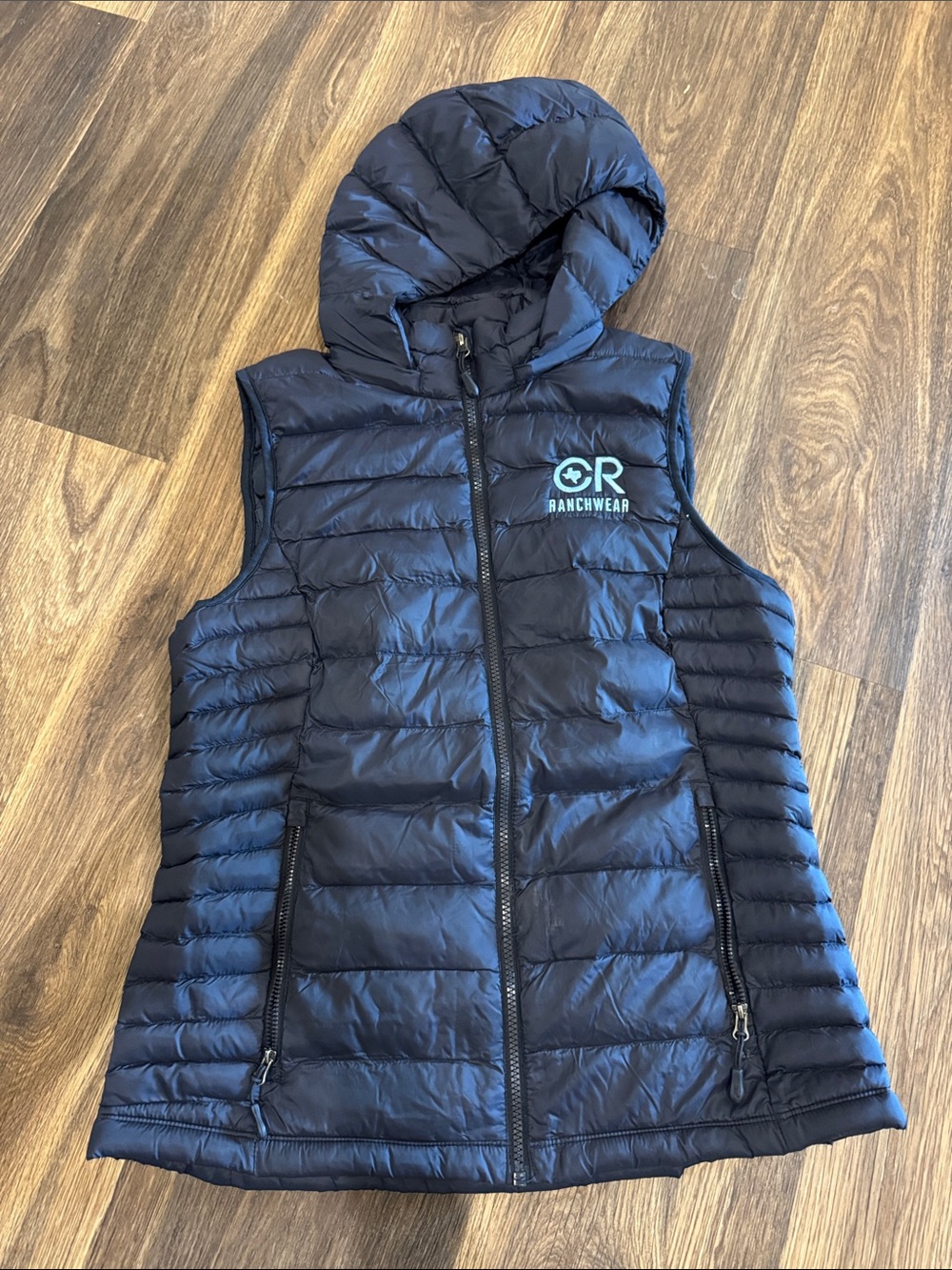 CR Ranchwear Hooded Quilted Puffer Vest - Navy